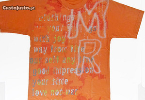 T-Shirt de Criança Unissexo Laranja Estampada