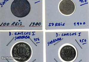 4 moedas todas Soberbas de D. Carlos I de 1900