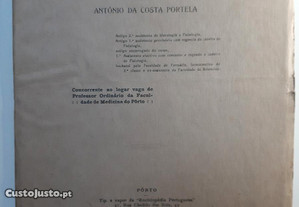 António da Costa Portela - Curriculum Vitae - 1922