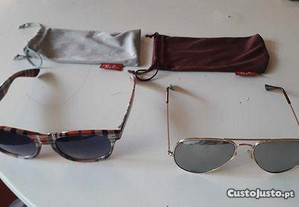 par oculos ray bans antigos aviador e plastico jeans
