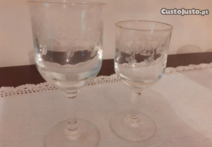 9 cálices de cristal vintage