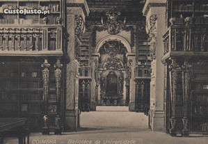 Coimbra - biblioteca universidade - postal
