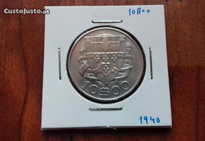 Moeda 10$00 1940 - Prata