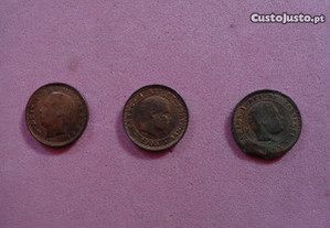 3 moedas de V (5 )reis 1 1882 D. Luiz I,1 de 1893-