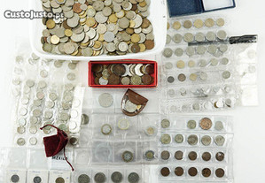 Grande coleção de imensas moedas