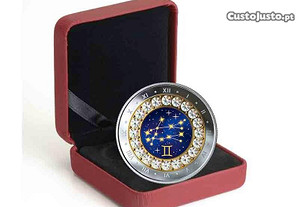 Canadá 2019 Gemini: Zodiac Series moeda de prata feita com cristais Swarovski® - Cunhagem: 4.000