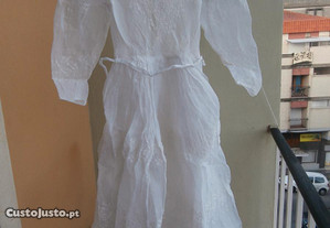 Vestido branco comprido vintage p/ comunhão