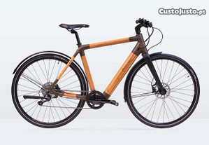 bicicleta elétrica citadina de bambu e linho Cyclik e-Relief