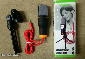 Microfone condensador com tripé