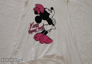 T-shirt branca Minnie Mouse - Bershka