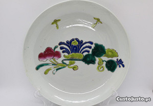 Prato Porcelana Chinesa motivos Florais verde XIX