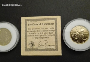 2001 New York 24K Golden Quarter Dollar - Letra P
