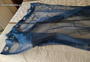 Cortinado azulão transparente com ilhós 1,50mX2,27