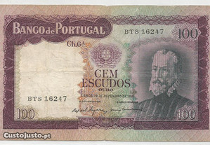 Espadim - Nota de 100$00 de 1961 - Mbc