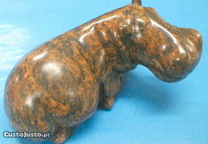 Hipopótamo pedra sabão 19x11,5x9,5cm