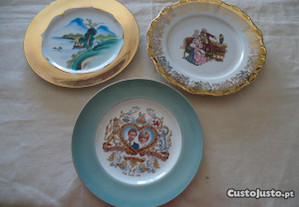 3 pratos de porcelana antigos -Macau -IES - Princesa Diana