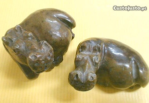Hipopótamo diverso de verdite 3x6x5cm