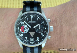 Relógio Cronógrafo JUNKERS Flieger LOBOS Esquadra 601 de corda manual