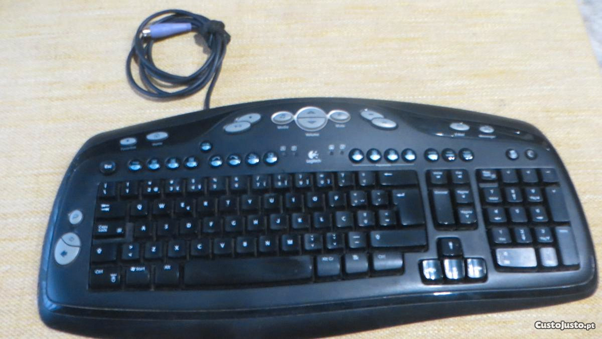 Teclado Logitec Internet 350 Keyboard, com 8 teclas extras - Com todas as funções 100% operacionais