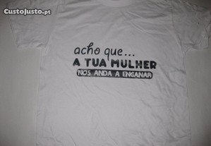 T-shirt com piada/Novo/Embalado/Branca/Modelo 6
