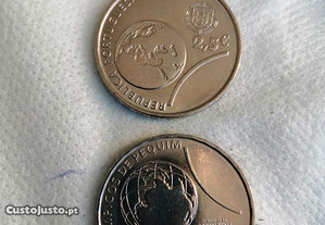 2 moedas de euros dos Jogos Olímpicos de Pequim