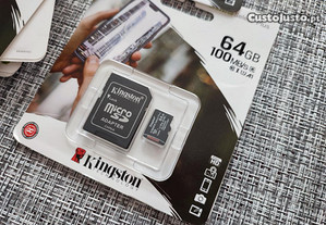 Cartão Memória Kingston microSDXC 64GB + Adaptador