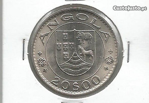 Espadim - Moeda de 20$00 de 1971 de Angola - Sob.