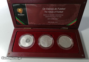 Conjunto 3 moedas Prata do Euro 2004