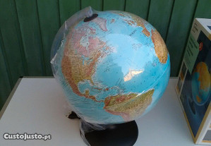 Globo mapa mundo iluminado novo em caixa