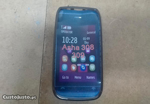 Capa em Silicone Gel Nokia Asha 308 309 Preta