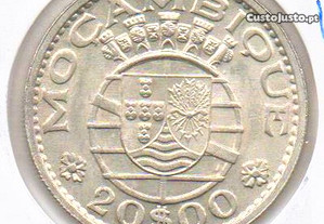 Moçambique - 20 Escudos 1966 - soberba prata
