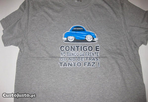 T-shirt com piada/Novo/Embalado/Cinza/Modelo 1
