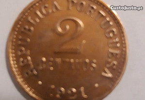 Moeda 2 centavos bronze 1921