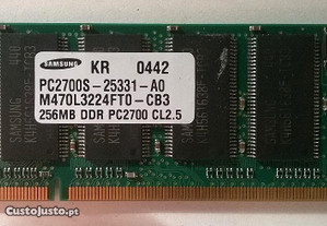 Memórias RAM de 256MB para portátil