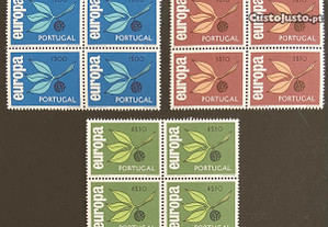 Série completa de 3 quadras de selos novos - Europa CEPT - Portugal - 1965