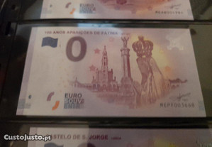 Euro souvenir 100 anos aparição Fátima