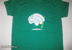 4 T-shirts Verdes/piadas/desenhos/novo/embalado!