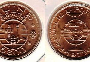 Guiné - 5 Escudos 1973 - soberba