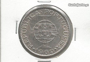 Espadim - Moeda de 10$00 de 1969 de Angola - Bela