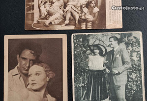 2 Postais + 1 Cartão Antigos Cinema Português