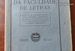 Revista Faculdade de Letras Lisboa 1936 Tomo III Nº 1 e 2