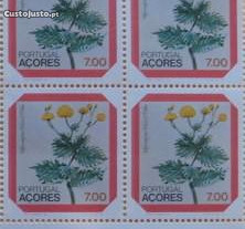 Selos em quadras com serie  flores da Açores 1981