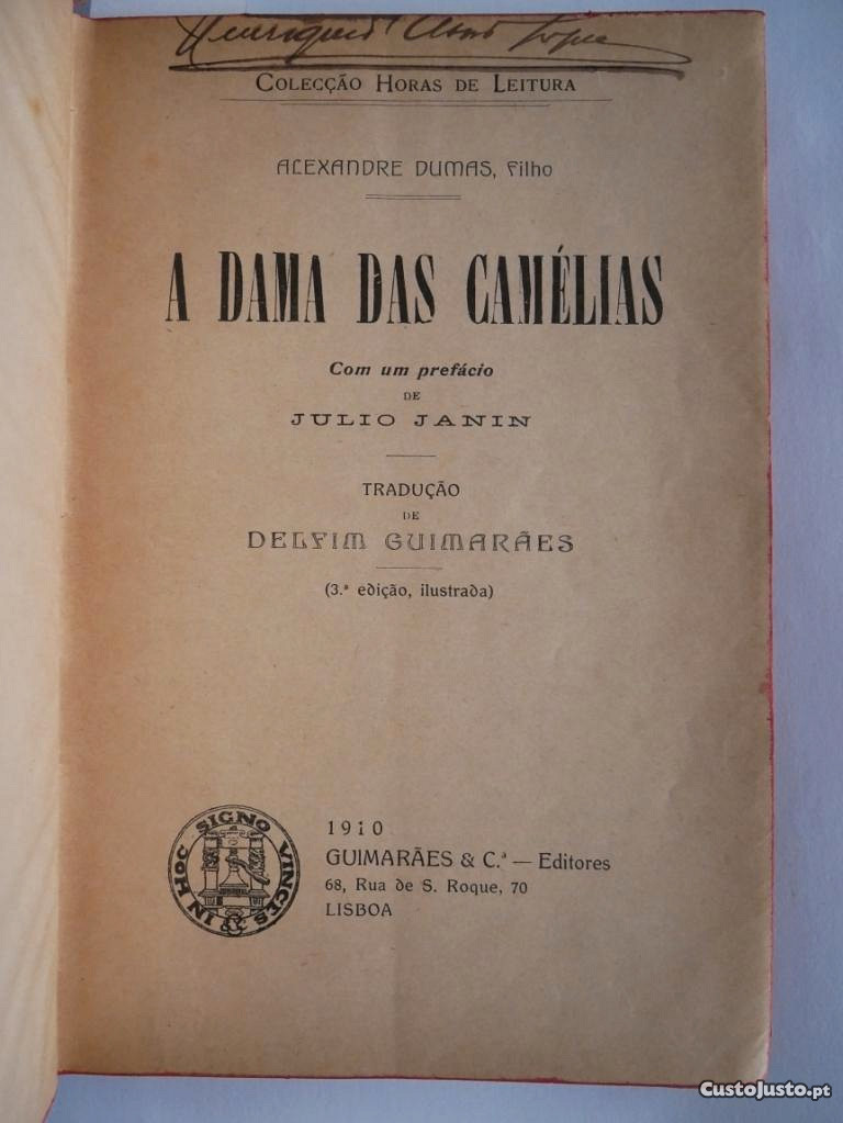 A Dama Das Camélias De Alexandre Dumas Filho.1910