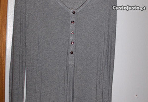 Camisola cinza de algodão, da Zara,Tam M