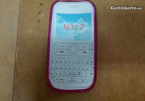 Capa em Silicone Gel Nokia Asha 302 Rosa - Nova