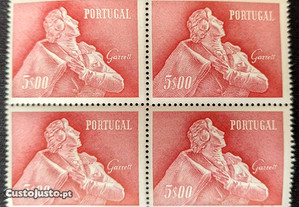 Quadra selos novos de 5$00 - Almeida Garrett-1957