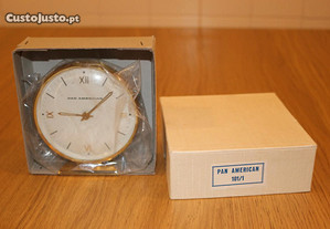 RARO Relógio mesa dourado ORIGINAL da Pan American