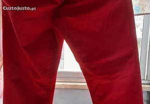 Calças Jeans Zara Man cor vermelho e tamanho 40 - Semi-Novas