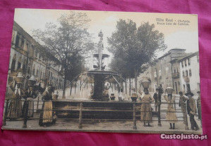 Vila Real Chafariz Praça Luís de Camões. Postal antigo, sec XIX/XX.