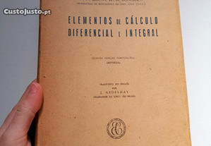 Livro de matemática antigo Elementos de cálculo diferencial e integral
